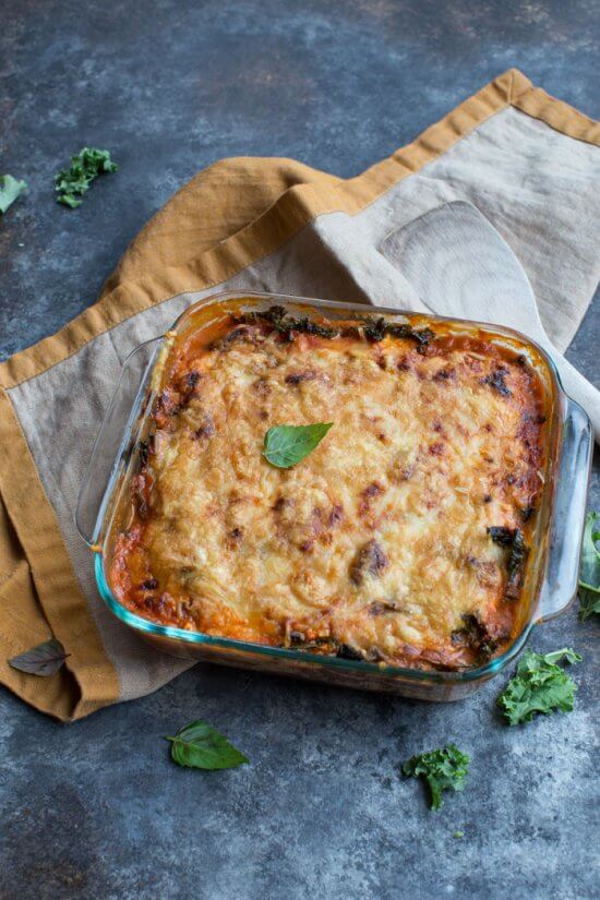 Vegetarian Roasted Eggplant Lasagna | high protein vegetarian dinner