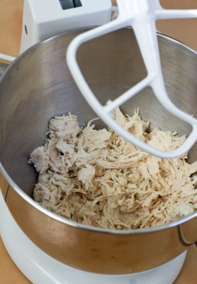 easiest way to shred chicken breast