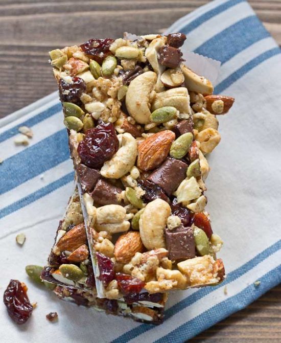 Tart Cherry, Dark Chocolate & Cashew Granola Bars | Gluten Free