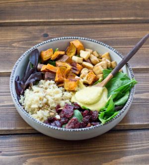 Veggie Power Bowl with Cashew Honey Mustard Dressing | Love & Zest