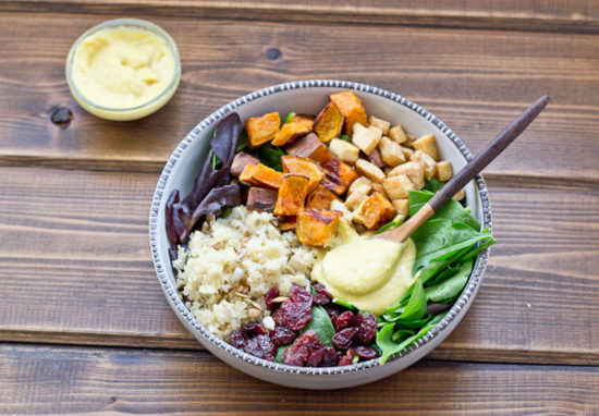 Veggie Power Bowl with Cashew Honey Mustard Dressing | Love & Zest