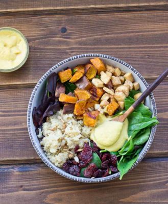 Veggie Power Bowl with Cashew Honey Mustard Dressing | Love & Zest