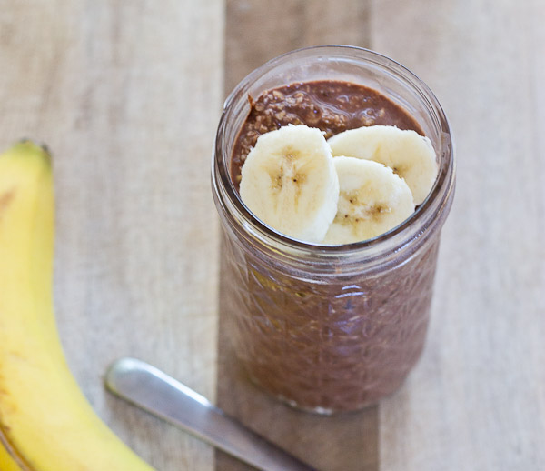 High Protein Chocolate Banana Overnight Oats Quick Breakfast Recipe Love Zest