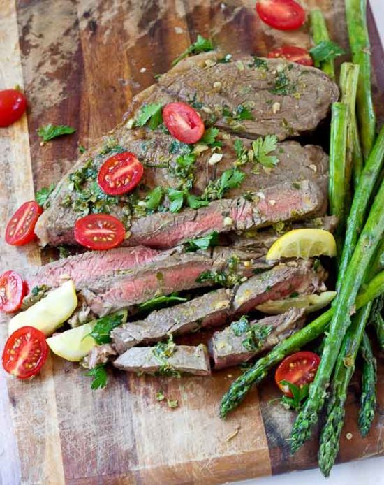 Grilled Top Sirloin Filets with Italian Salsa Verde | Love & Zest