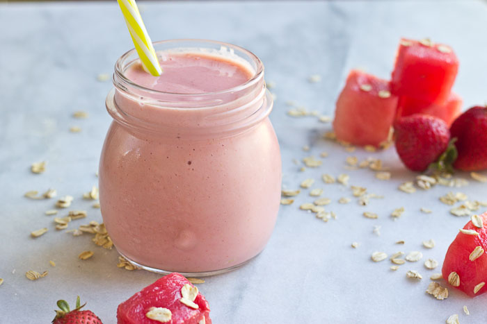 Watermelon Oatmeal Smoothie Love And Zest