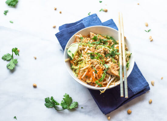 Low Carb Chicken Pad Thai Zoodles | Zucchini Noodles Recipe