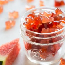 Homemade Sour Watermelon Fruit Chews | all fruit gummy bears recipe