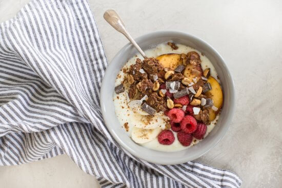 Chocolate Peanut Butter Granola | low sugar granola recipe