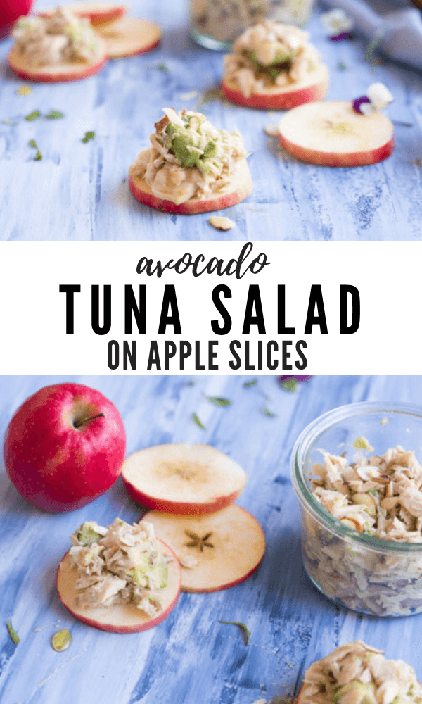 Avocado Tuna Salad Apple Slices | Healthy Tuna Salad Without Mayo