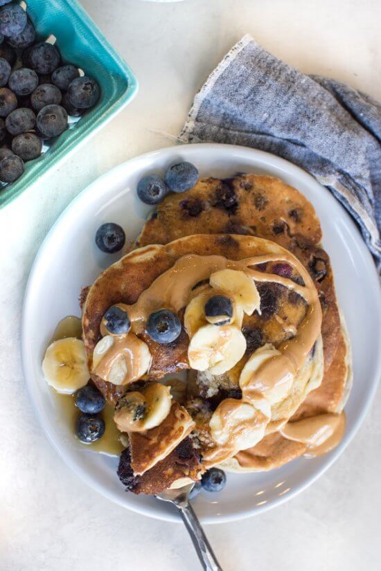 Greek Yogurt Blueberry Pancakes | How to make fluffy pancakes