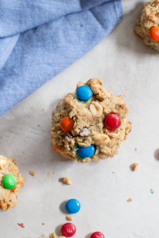 Gluten Free Monster Cookies | Flourless Peanut Butter Oatmeal Cookie